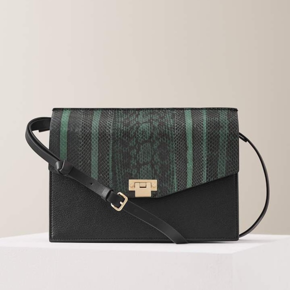 Reiss Handbags - Reiss Snake Skin Leather Crossbody Bag
